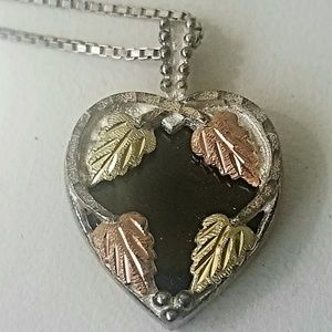 Black Hills 10K gold sterling silver heart pendant